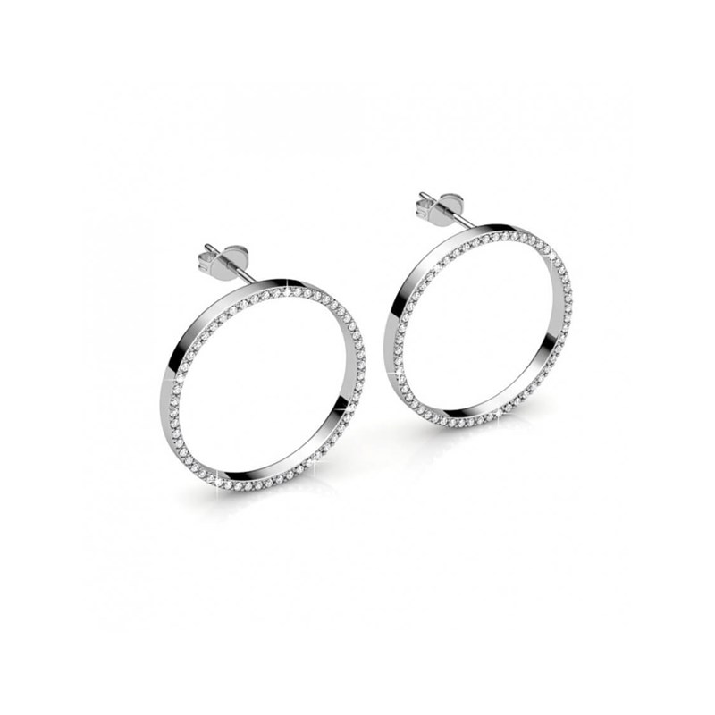 Boucles d'oreilles Olina - Argenté et Cristal - vue 2