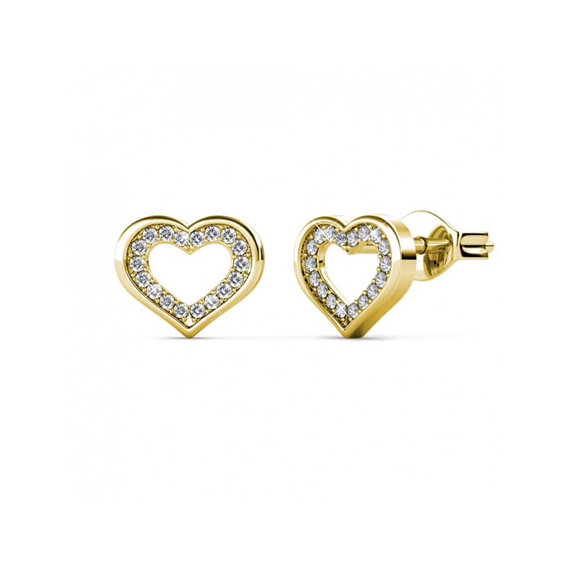 Boucles d'oreilles Zeal - Doré et Cristal