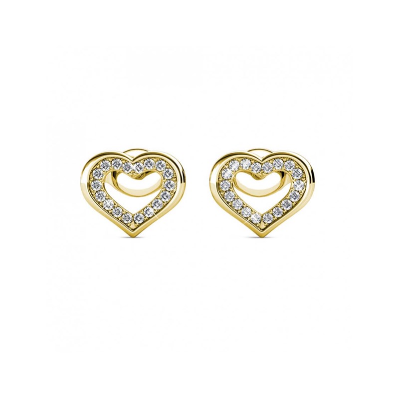 Boucles d'oreilles Zeal - Doré et Cristal - vue 2