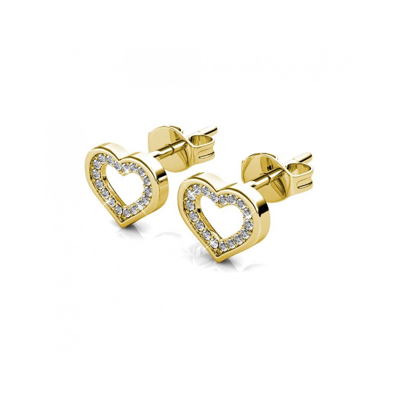 Boucles d'oreilles Zeal - Doré et Cristal - vue 3