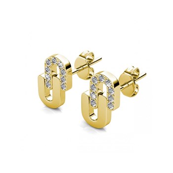 Union earrings - Gold and Crystal
