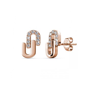 Union Earrings - Rose Gold and Crystal