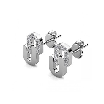 Union Earrings - Silver and Crystal