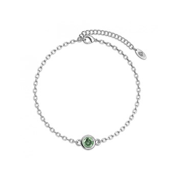 Birth Stone Bracelet - Silver and Light Green