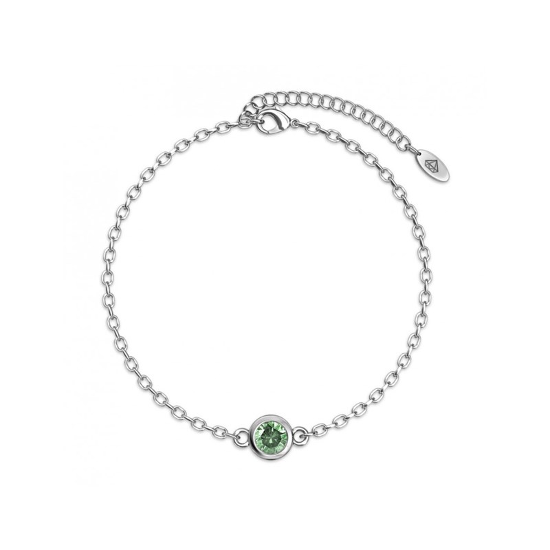 Geboortesteen armband - Zilver en lichtgroen