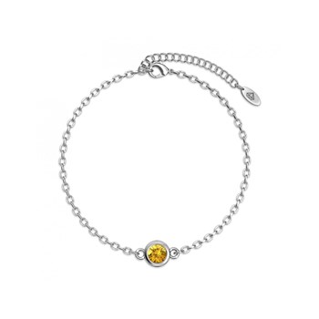 Birth Stone Bracelet - Silver and Yellow