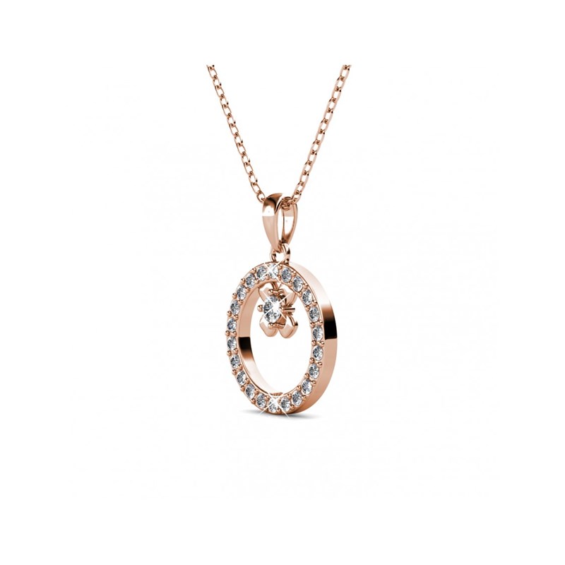 Pendentif Eliza - Or Rosé et Cristal - vue 2