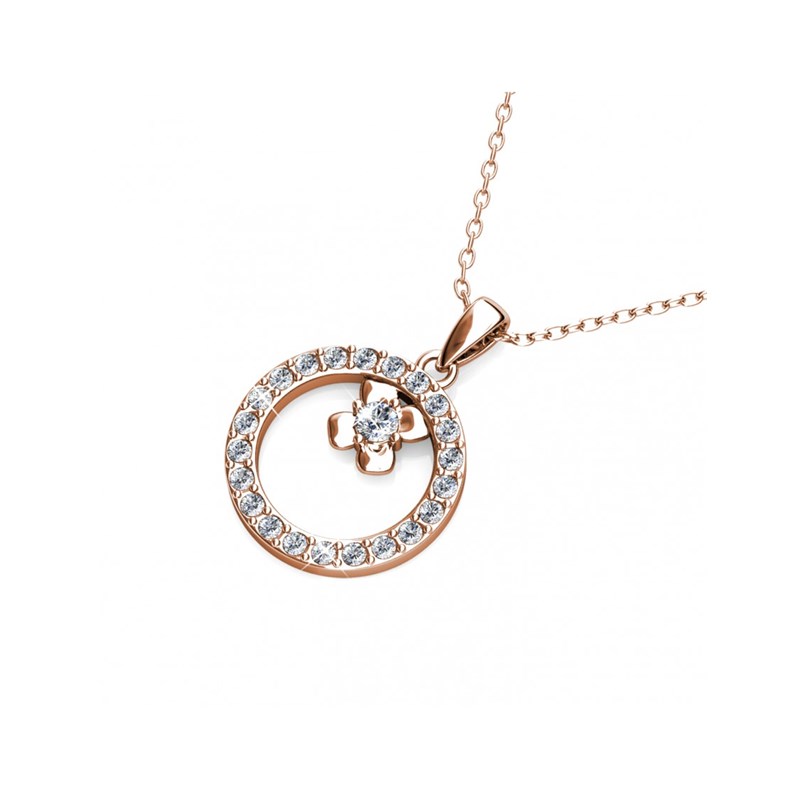 Pendentif Eliza - Or Rosé et Cristal - vue 3