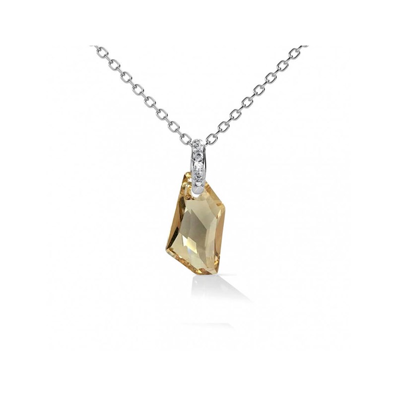 Pendentif Silver Night - Argenté et Ambre