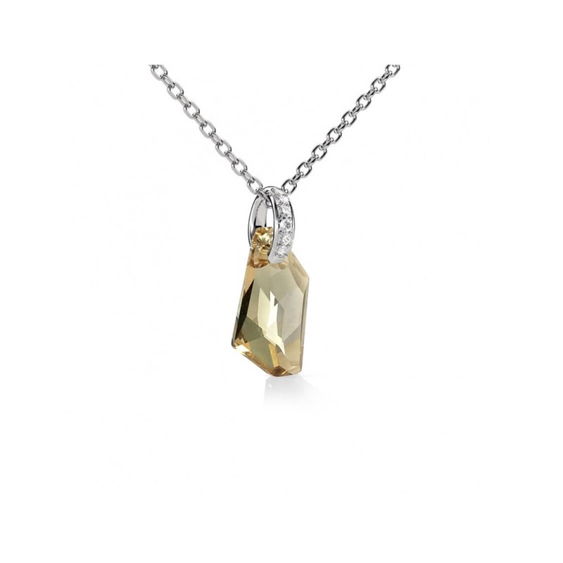 Pendentif Silver Night - Argenté et Ambre - vue 2