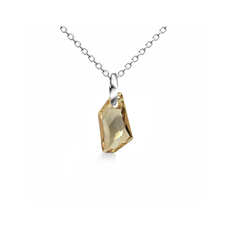 Pendentif Silver Night - Argenté et Ambre - vue 3