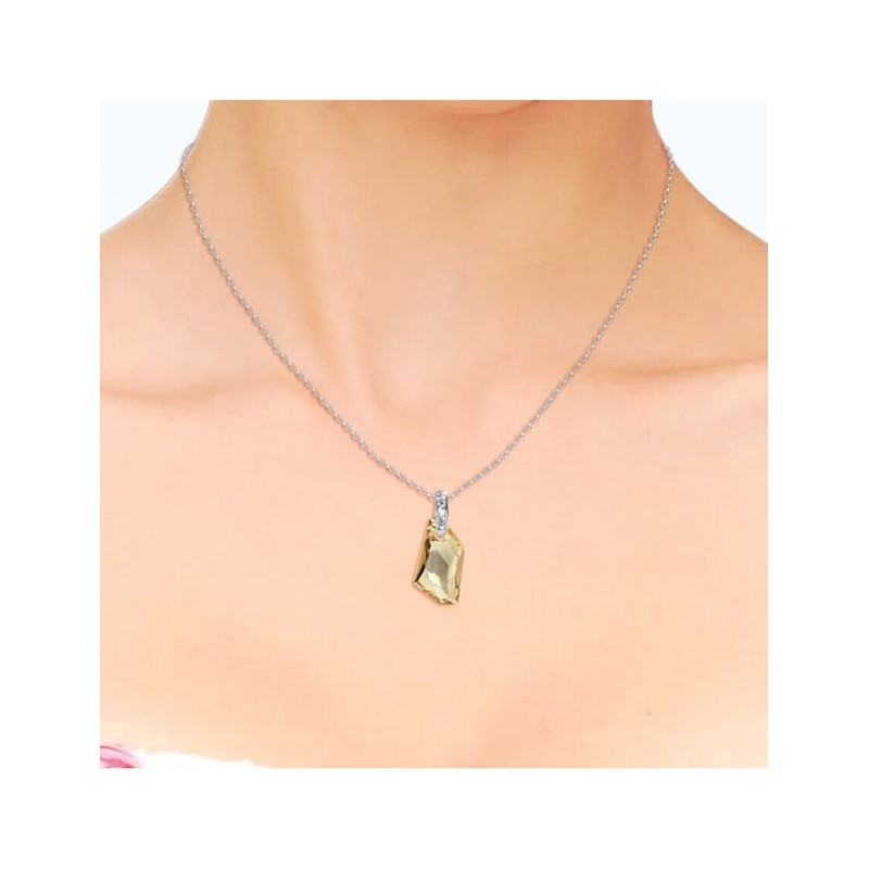 Pendentif Silver Night - Argenté et Ambre - vue 4