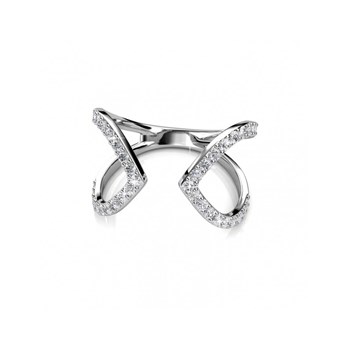 Bague Aurora - Argenté et Cristal