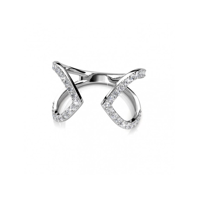 Bague Aurora - Argenté et Cristal - vue 2
