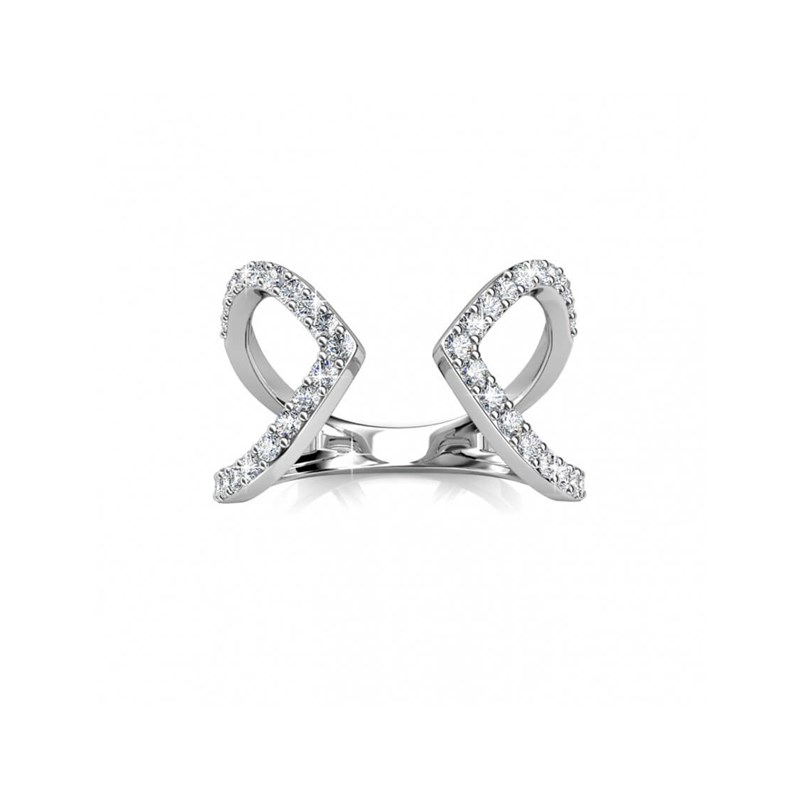 Bague Aurora - Argenté et Cristal - vue 3