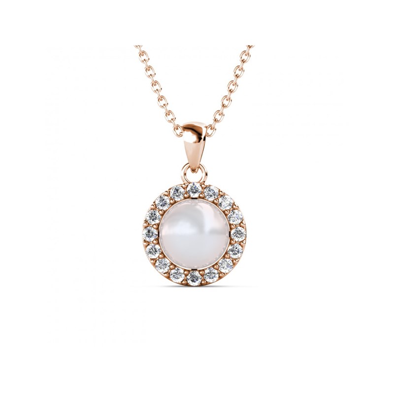 Pendentif Circlet Pearl - Argenté et Cristal