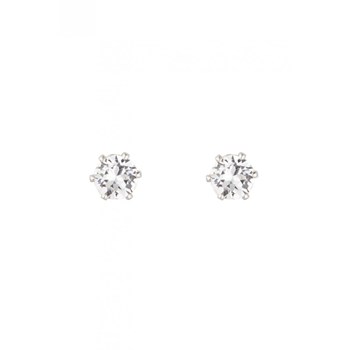 Solitaire Earrings Size S - Silver and Crystal