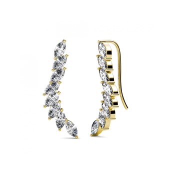 Clematis earrings - Gold and Crystal