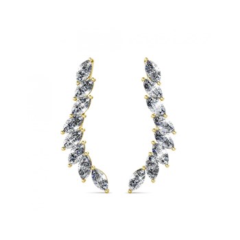 Clematis earrings - Gold and Crystal