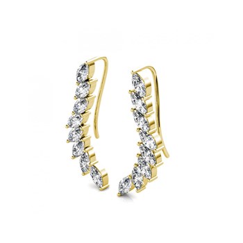 Clematis earrings - Gold and Crystal