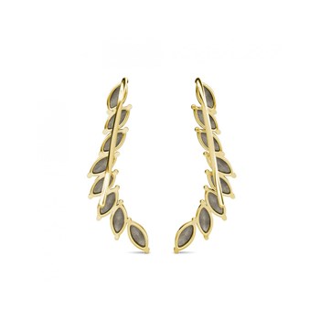 Clematis earrings - Gold and Crystal