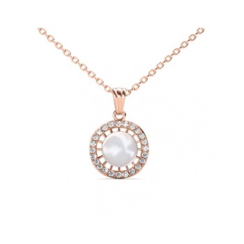 Chloe Pearl Pendants - Rose Gold and Crystal