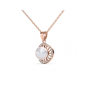 Chloe Pearl Pendants - Rose Gold and Crystal