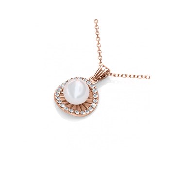 Chloe Pearl Pendants - Rose Gold and Crystal