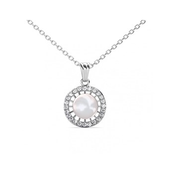 Chloe Pearl Pendants - Silver and Crystal