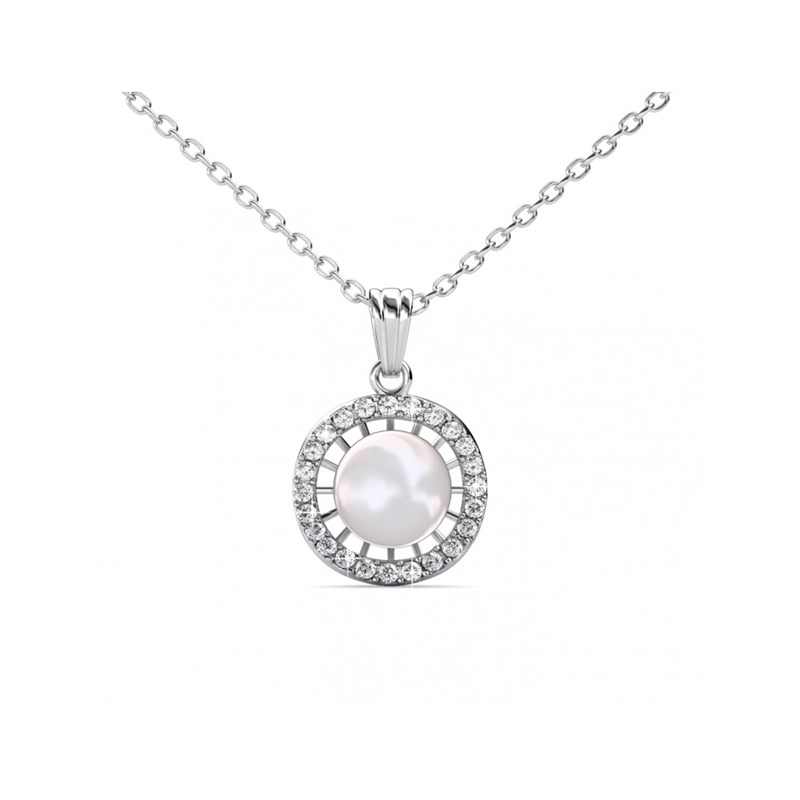 Pendentifs Chloe Pearl - Argenté et Cristal