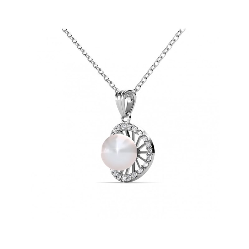 Pendentifs Chloe Pearl - Argenté et Cristal - vue 2