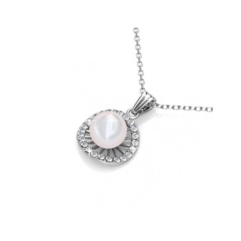 Chloe Pearl Pendants - Silver and Crystal
