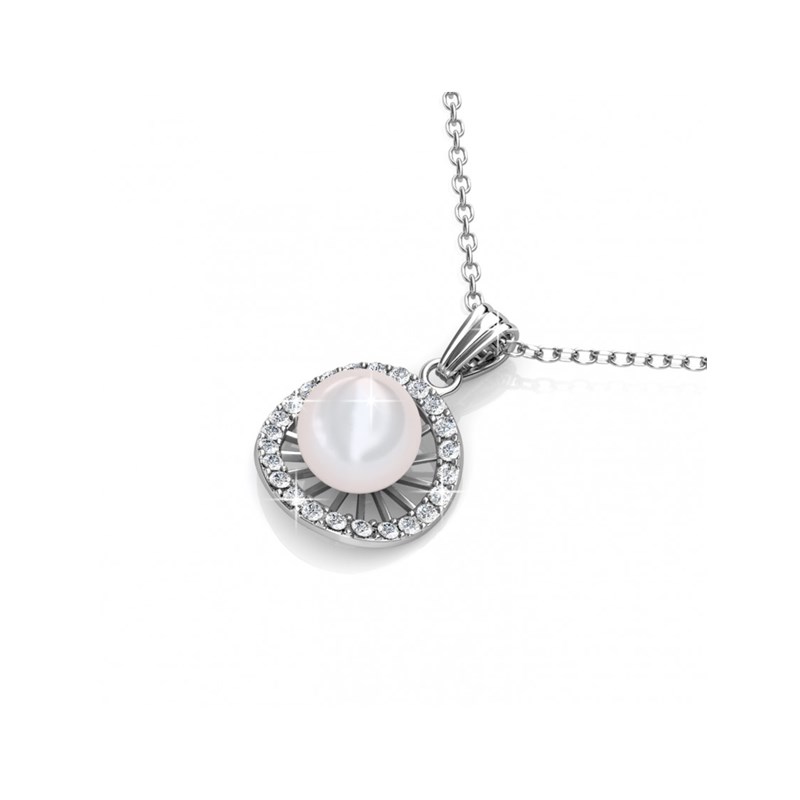 Pendentifs Chloe Pearl - Argenté et Cristal - vue 3