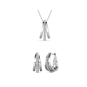 Aurielle Square set: Silver and Crystal