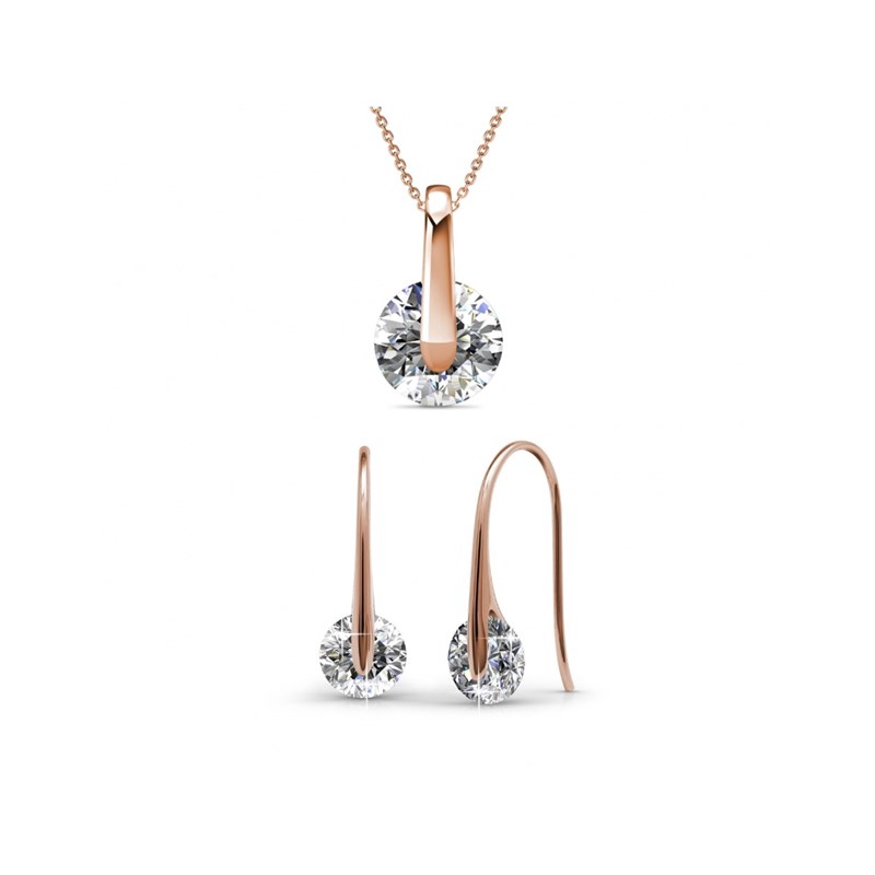 Parure Classy : Or Rosé et Cristal