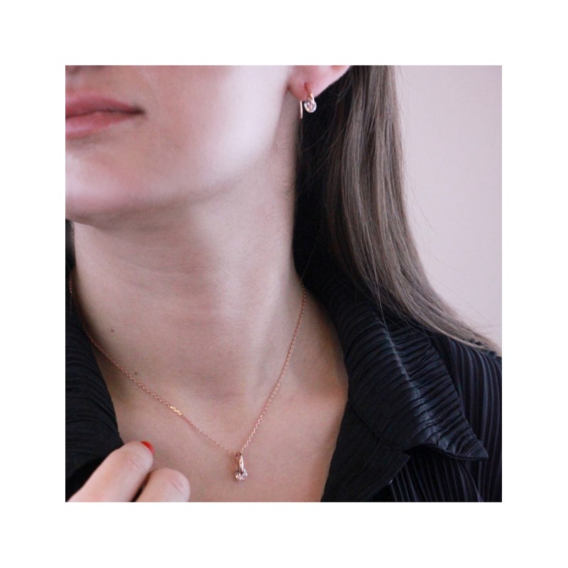 Parure Classy : Or Rosé et Cristal - vue 3