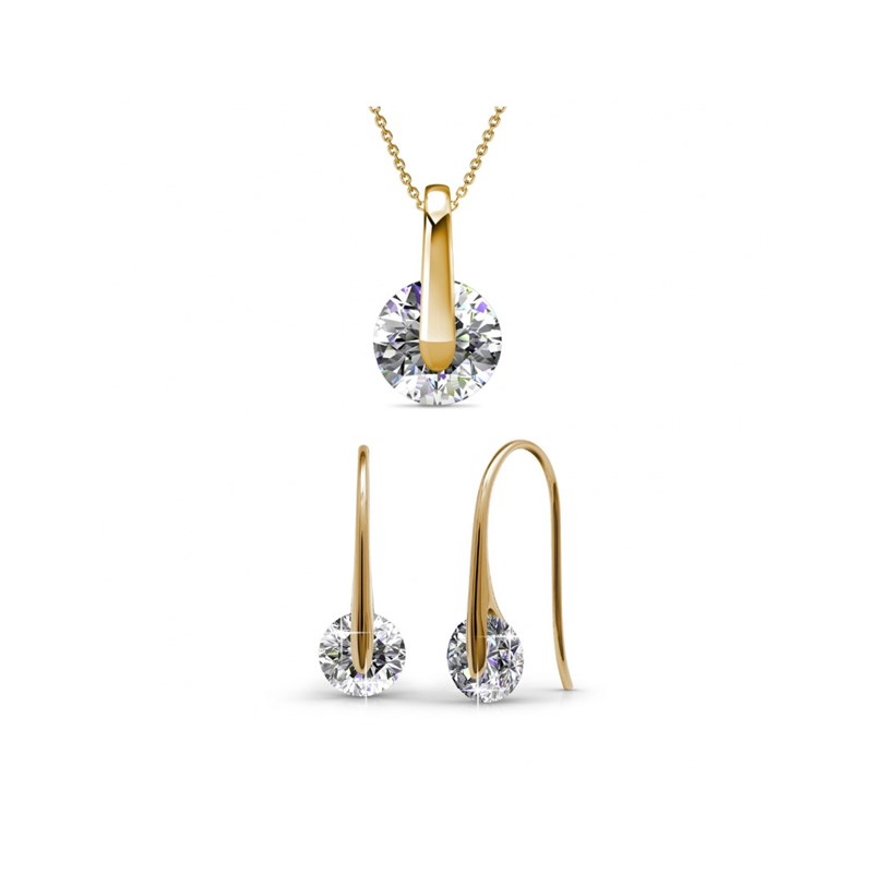 Parure Classy : Doré et Cristal