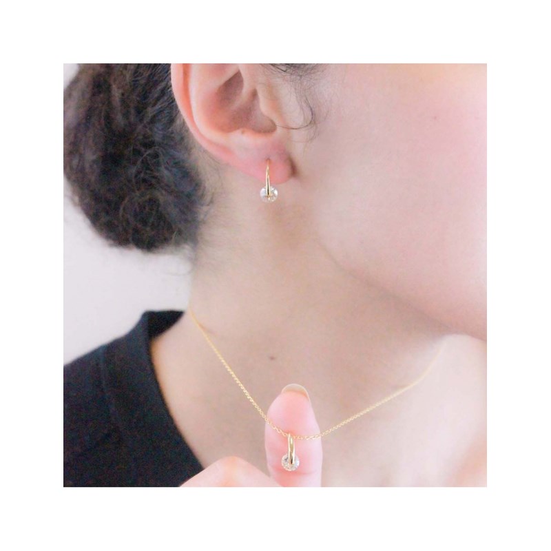 Parure Classy : Doré et Cristal - vue 2