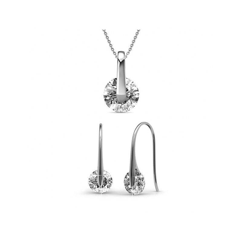 Parure Classy : Argenté et Cristal