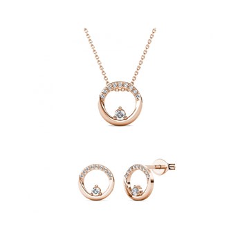 Clarine set: Rosé Gold and Crystal