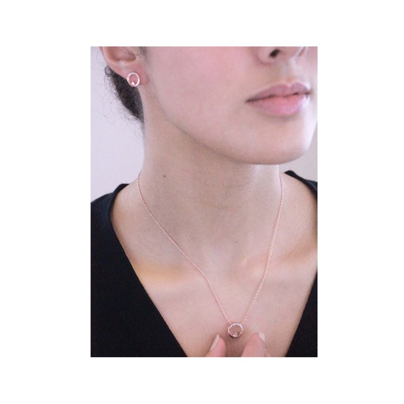 Parure Clarine : Or Rosé et Cristal - vue 2