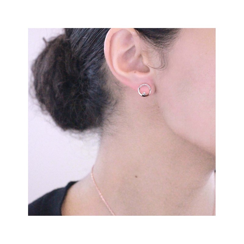 Parure Clarine : Or Rosé et Cristal - vue 4