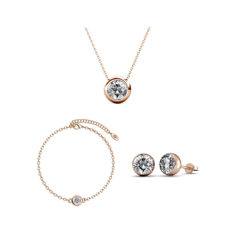 Parures Moon and Birth Stone - Or Rosé et Cristal