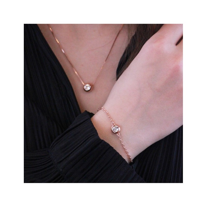 Parures Moon and Birth Stone - Or Rosé et Cristal - vue 4