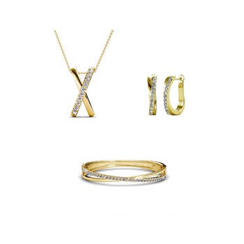 Criss Set and Box - Gold and Crystal