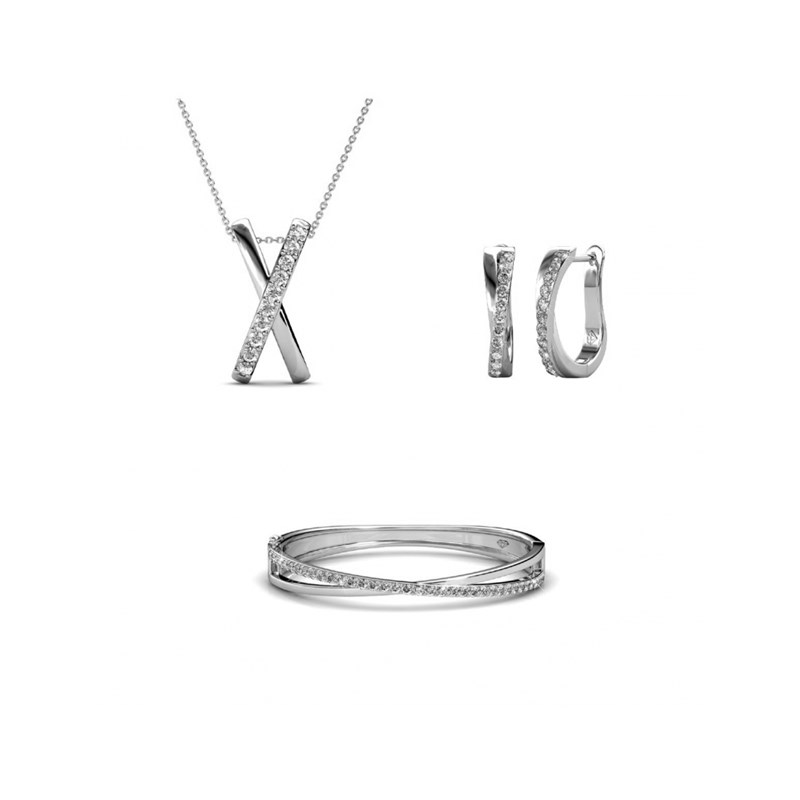 Parure et Coffret Criss - Argenté et Cristal
