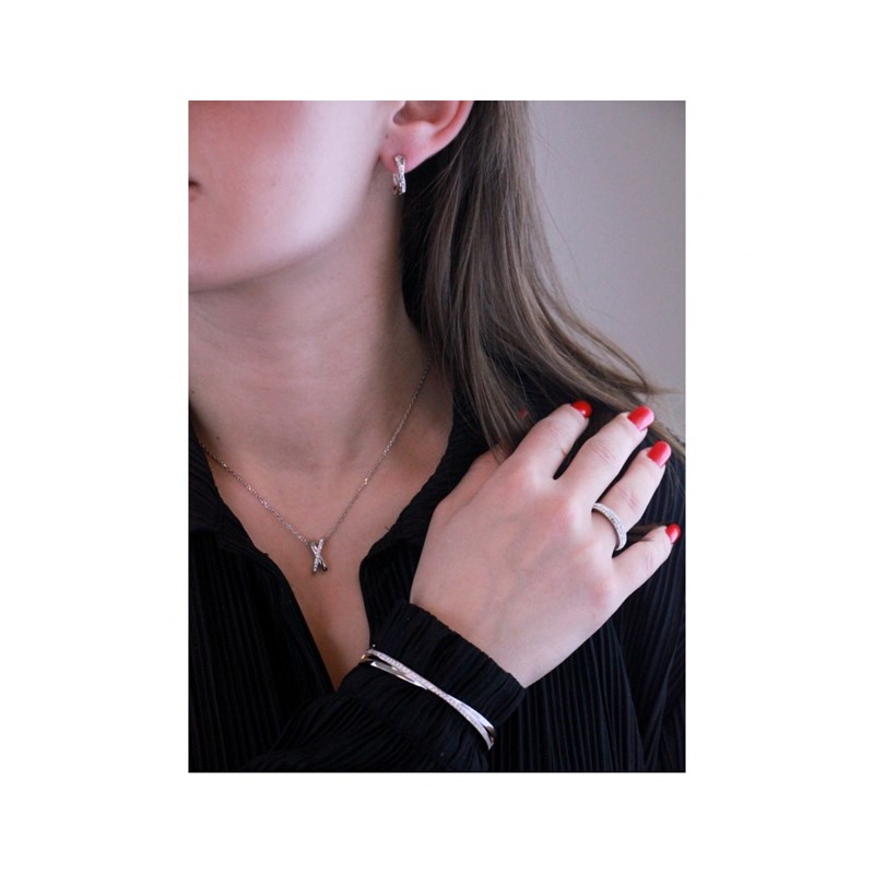 Parure et Coffret Criss - Argenté et Cristal - vue 2