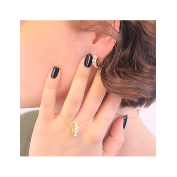 Square Hoop Set and Box - Gold and Crystal