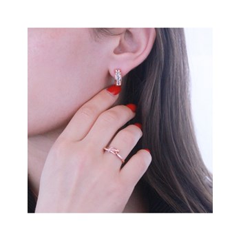 Square Hoop Set and Box - Rose Gold and Crystal