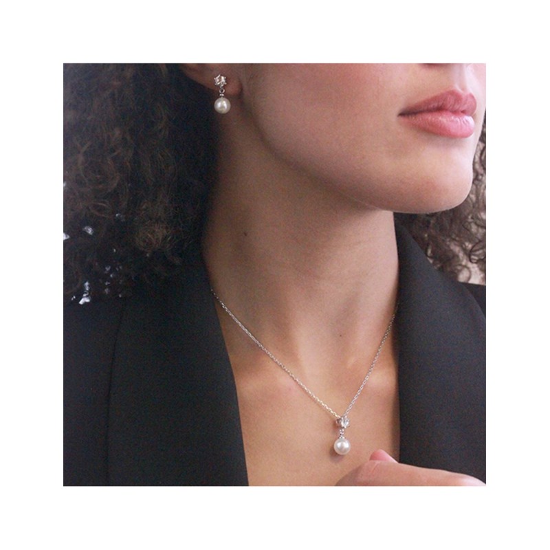 Parure et Coffret Pauline - Argenté et Cristal - vue 2
